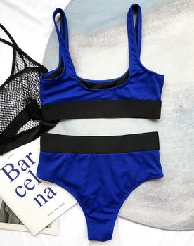 Naujas 2021 Seksualus Briaunoti Sporto Aukšto Juosmens bikini Moterims maudymosi kostiumėlį Moterų maudymosi kostiumėliai, dviejų dalių, bikini nustatyti Bather maudymosi kostiumą plaukti Panele