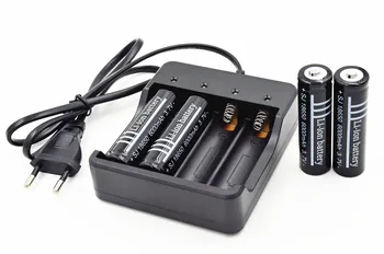 Naujas 4pcs Aukštos kokybės 18650), 3,7 V 6000mAh Li-ion Įkraunama Baterija + ES/JAV Smart Baterijos Kroviklis
