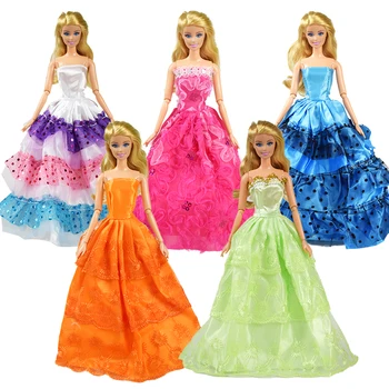 Naujas Atsitiktinių 5 Vnt Lėlės Vestuvių Suknelė Kilnus Graži Princesė Suknelė Įvairių stilių Vakarą Suknelė 12 Colių Lėlės Drabužiai