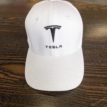 Naujas atvykti stiliaus 4 sezonus vientisos spalvos siuvinėjimo Tesla beisbolo kepuraitę medvilnės dangtelis skrybėlės reguliuojamas automobilių gerbėjai Kepurės