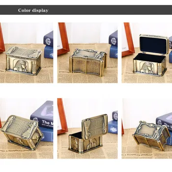 Naujas Aukštos klasės Papuošalų Dėžutė Europos Metalo Mažas, Patogus Darbalaukio Žiedas Dėžutė Vestuvių Kūrybos talpinimo Dovana Saugojimo Dėžutė