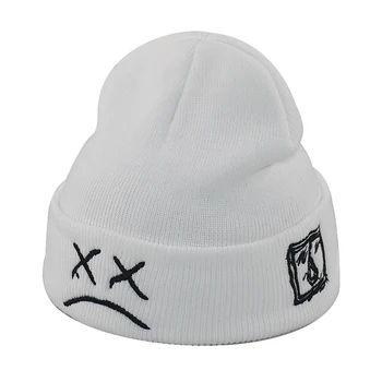 Naujas bad boy veido megzti beanie skrybėlių siuvinėjimas medvilnės minkštas bad boy žiemos skrybėlės mados beanies hip-hop slidinėjimo kepurė aukštos kokybės