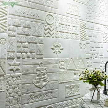Naujas dizainas plytų sienos, popieriaus, lipnios vandeniui moistureproof 3D putų siena lipdukas gyvenimo kambario, miegamasis dekoro