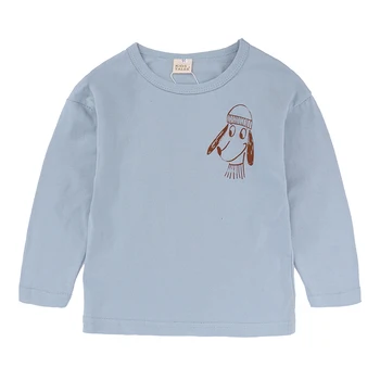 Naujas Dėžutėje Print T-shirt 2018 m. Rudenį, Rudenį, Žiemą Vaikai Long Sleeve T Marškinėliai Berniukams, Mergaitėms Kūdikių Trišakiai Viršūnes MBT046