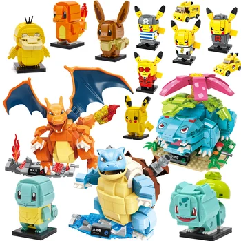 Naujas Kišti Pikachu Detektyvas automobilių DC Brickheadz Plytų Headz Statybiniai Blokai, Plytos Pocket Monstras 