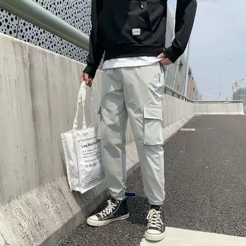 Naujas Mados Krovinių Mens kelnės Hip-Hop Japonija stiliaus Streetwear Krovinių Kelnės Vyrams, drabužiai, Kelnės bėgiojimas Atsitiktinis Sweatpants Vyrų Ziajać