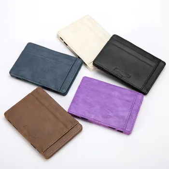 Naujas Mados Mini Vyrų odos magija piniginės moterų Slim rankinėje mažos kredito kortelės turėtojas žmogui 5 spalvų