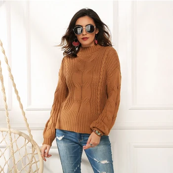 Naujas moterims megztiniai rudens žiemos minkštą Kašmyro Golfo puloveriai mados storas šiltas moteris megztinis Vientisų prarasti tvirtą outwear