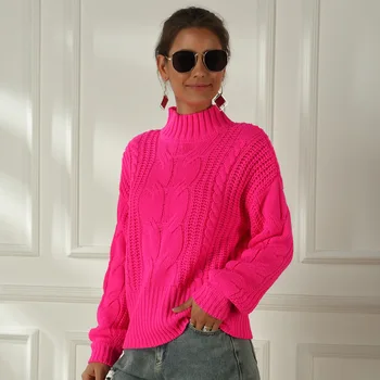 Naujas moterims megztiniai rudens žiemos minkštą Kašmyro Golfo puloveriai mados storas šiltas moteris megztinis Vientisų prarasti tvirtą outwear