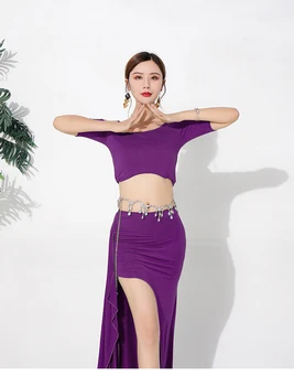 Naujas pilvo šokio moterų high-end elegantiškas viršų + sijonas 2vnt praktikos drabužius vasarą seksualus rytietiškų šokių sijonas veiklos kostiumas