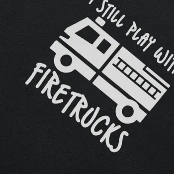 Naujas Prekės ženklas Gaisrininkas Ugniagesiai vis Dar galiu Žaisti su Firetrucks T-Shirt Valgyti, Miegoti Gaisro Dizaino Marškinėliai