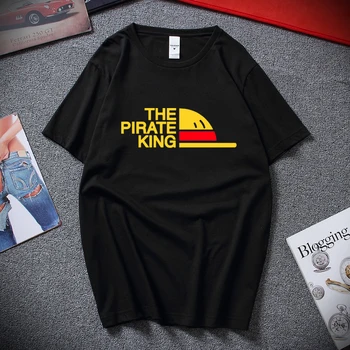 Naujas Prekės ženklas Vienas Gabalas T-Shirt Vyrai Piratų Karalius T Shirt Mens Luffy Marškinėlius Vasaros Tees Japonų Anime Medvilnės trumpomis Rankovėmis vyriški