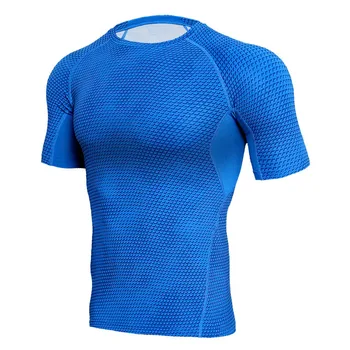 Naujas Quick Dry Vyro trumpomis Rankovėmis T-Shirt Gimnastikos Fitneso Viršuje Futbolo Megztiniai Veikia Marškinėliai Demix VYRIŠKI Sportiniai Rashgard Vyras