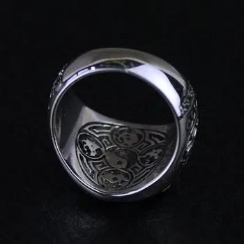 Naujas realių S925 gryno Sidabro žiedas Žmogui Thail silver Dragon kietas Vyras sidabro Žiedas