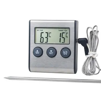 Naujas Skaitmeninis Virtuvės Termometras LCD Ekranas Ilgas Zondo Signalo Grilis Orkaitės Maisto