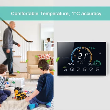 Naujas Smart Home Programuojamas Termostatas LCD Elektros, Vandens, Dujų Katilas Apšvietimas Jutiklinis Ekranas Šildymo Temperatūros Reguliatorius