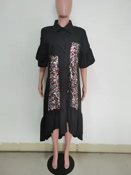 Naujas Stilius Blizgančiais Suknelė Afrikos Drabužių Afrikos Suknelės Moterims Mados Africaine Skraiste, Plisuotos Midi Suknelė Afrikos Drabužiai