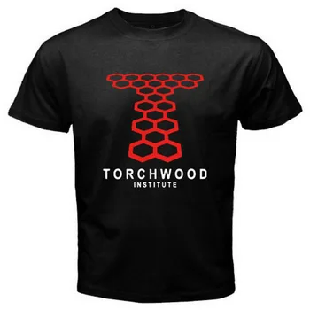 Naujas Torchwood Instituto Gydytojas, Kuris Linijinis Logotipą, vyriški Juodi Marškinėliai Dydis: S-3XL Marškinėliai, Laisvas Dydis Viršuje Ajax