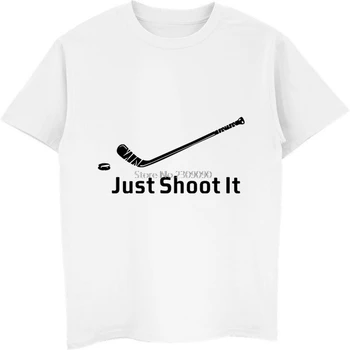 Naujas Vasarą Tiesiog Šaudyti Ledo Hockeyer Marškinėliai Vyrams, Atsitiktinis Medvilnės trumpomis Rankovėmis Juokingas Žmogus Hockeyer T-shirt Hip-Hop Tees Viršūnės