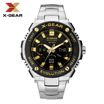 Naujas X-PAVARŲ Žiūrėti Vyrų Top Brand Juodojo Aukso Kvarco Sporto Laikrodis Mens Chronograph Laikrodis Data Nerūdijančio Plieno Vyrų Laikrodžiai