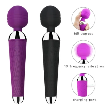 Naujas Žodžiu Clit Vibratoriai USB Mokestis Av Magic Wand Analinis Vibratorius Massager Suaugusiųjų Sekso Žaislai Moterims, Saugaus Silikono Sekso Produktas-30