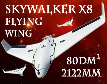 Naujausia Versija Skywalker Balta X8 Lėktuvo FPV Skraidantis Sparnas 2122mm RC Plokštumos, Naują Atvykimo 2 Metrai x-8 EPO Didelis Nuotolinio Valdymo Žaislas