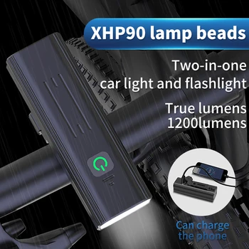 Naujausias P90 Galingas Dviratis Šviesos 3200mAh Žibintuvėlis Dviračio Lemputė USB Įkrovimo IPX5 atsparumas Vandeniui Dviračių Šviesos galia bankas