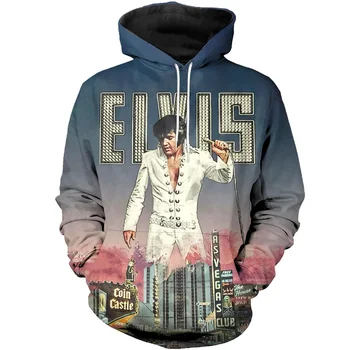 Nauji Karšto Elvis Presley Legendinis dainininkas 3D Atspausdintas Palaidinukė Hoodie Harajuku Rudenį Streetwear hoodies Unisex Atsitiktinis viršų