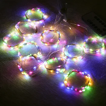 Nauji Metai LED Pasakų Žibintai Girliandą Užuolaidų Lempos Nuotolinio Valdymo pultas USB String Žiburiai Kalėdų Dekoracijas namams Miegamojo Lango