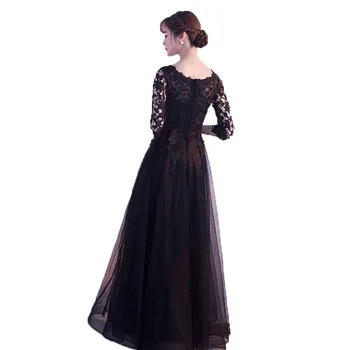 Naujų 2020 M. Ilgalaikės Formalios Vakaro Suknelės Juoda Vestidos Nėriniai Plius Dydis O-Kaklo Elegantiškas Mados Moterų Suknelės, Šaliai
