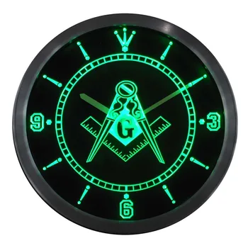 Nc0087 Masinu Mason Freemason Neoninės Šviesos Ženklai LED Sieninis Laikrodis