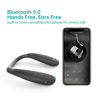 Neckband Bluetooth Garsiakalbiai 12H muzikos Nešiojami Belaidžio Garsiakalbio Tiesa, 3D Stereo Garso nešiojamus Garsiakalbius su mikrofonu