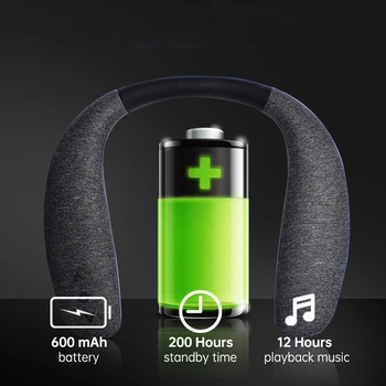 Neckband Bluetooth Garsiakalbiai 12H muzikos Nešiojami Belaidžio Garsiakalbio Tiesa, 3D Stereo Garso nešiojamus Garsiakalbius su mikrofonu