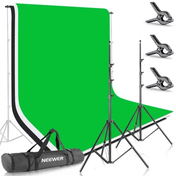 Neewer Green Screen Photo Studio 8.5 X 10 pėdų Fone Stovi Fone Palaikymo Sistema su 1.8 X 2.8 metrų Audinio Fone