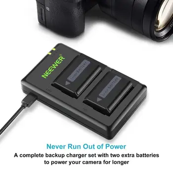 Neewer NP-FW50 Fotoaparato Baterijos Įkroviklio Rinkinys, skirtas 