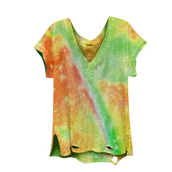 Negabaritinių marškinėliai Moterims Vasaros Didelio Dydžio Prarasti-Tenkinti tie Dažai Monograma spausdinti marškinėliai drabužių moterims camisas