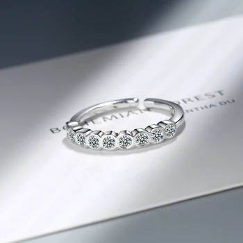 Nekilnojamojo 925 Sterlingas Sidabro Cirkonio Turas Geometrinis Žiedas Mados Moterų Mielas Fine Jewelry 2019 Minimalistiniai Aksesuarai Dovanos