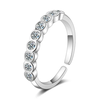 Nekilnojamojo 925 Sterlingas Sidabro Cirkonio Turas Geometrinis Žiedas Mados Moterų Mielas Fine Jewelry 2019 Minimalistiniai Aksesuarai Dovanos