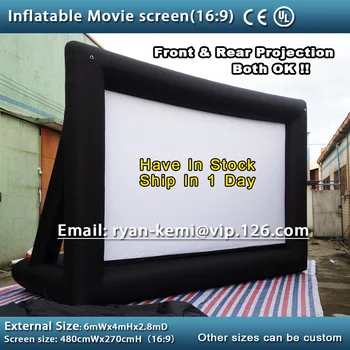 Nemokamas pristatymas 6x4m 16:9 pripučiami kino ekrane pripučiami galiniai projekcija kino ekrane pripučiami kino ekrane