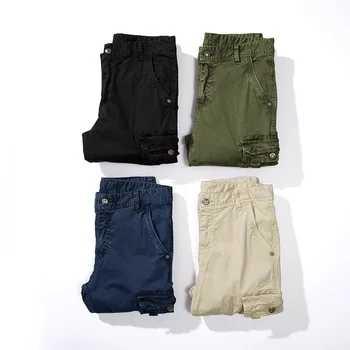 Nemokamas Pristatymas Atsitiktinis Kelnės Vyrams Medvilnės Mens Naujas Mados Kelnės Multi-pocket Krovinių Kelnės, vyriški Tiesiai Pants Plus Size 2020 27