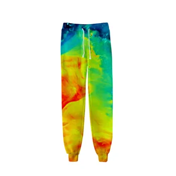 Neon Kaklaraištis Dažų poilsiu aukšto juosmens ilgai baggy pants moterų sweatpants laisvas kelnes 2020 m. rudens-žiemos drabužių streetwear