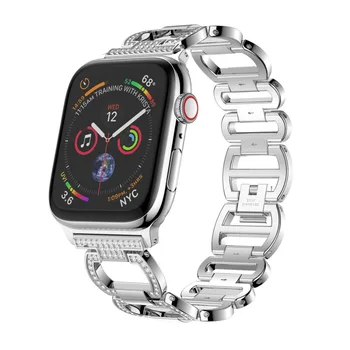 Nerūdijančio Plieno Dirželis Apple Watch Band 44mm/40mm Diamond iWatch 42mm/38mm apyrankę watchband 