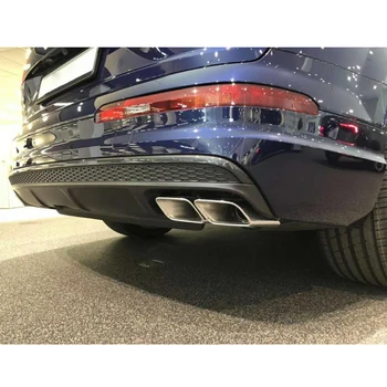Nerūdijančio Plieno Išmetimo Duslintuvo Patarimai Audi Q7 2016 - 2019 Keturių Kvadratinių Patarimai Juoda / Sidabrinė Duslintuvo Uodega Ne SQ7 Viena Pora