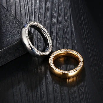 Nerūdijančio Plieno Vestuvinį Žiedą, Moterims Žmogus Mikro Nutiesti Kubinių Zirconia Sužadėtuvių Žiedai Bižuterijos Jubiliejų Dalyvavimas