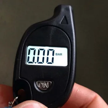Nešiojamas Skaitmeninis LCD Auto Ratų Padangų Keychain Oro Slėgio Matuoklis Matuoklio Padangą Testeriai Transporto priemonės, Motociklai Automobilis