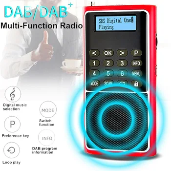Nešiojamų DAB/DAB+ Radijo Mini FM Imtuvą, Garsiakalbį Parama TF Kortelę U Disko Automatinė Kanalų Paieška su LED Ekranas