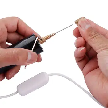 Nešiojamų Mini Elektrinis rankinis Grąžtas Micro USB Mažas Gręžimo Griebtuvas Įrankiai su 3pc Bitai