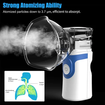 Nešiojamų Ultragarso Inhaliatorių Mini Silent Kūdikių Suaugusiųjų Įkvėpti Inhaliatoriaus Inalador Nebulizador Nešiojamą Sveikatos Priežiūros Akių Purkštukai