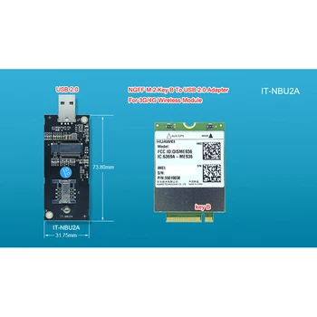 NGFF M. 2 Raktas B) USB 2.0 3.0 signalo adapteris Quectel EM12-G EM20-G EM06 SIMCOM SIM7912G SIM7920G SIM7906E SIM3G 4G Modulis