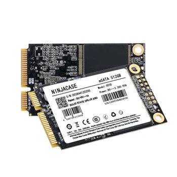 NINJACASE mSATA SSD 16GB 32GB 64GB 128GB 256 GB 512 GB 1 TB Mini SATA Vidinis Kietasis StateHard Ratai 32GB Nešiojamas Serverio